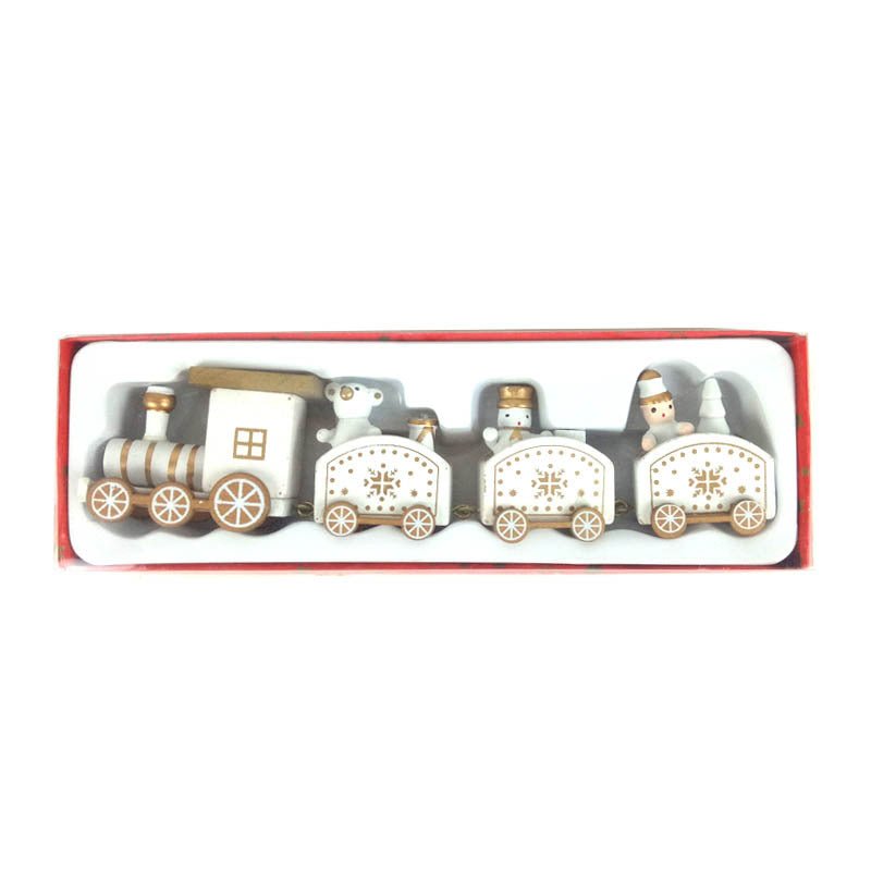 Strict selection of Christmas decorations cartoon creative children's Christmas gifts small train wooden window desktop ornaments