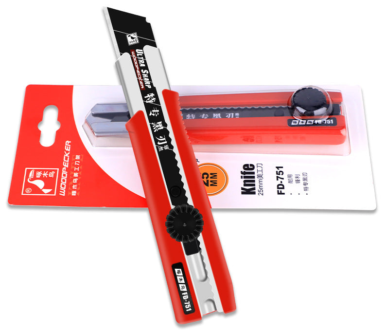 Woodpecker large art knife 25mm widened knife holder FD-751 heavy cutting paper cutting leather wallpaper cutter