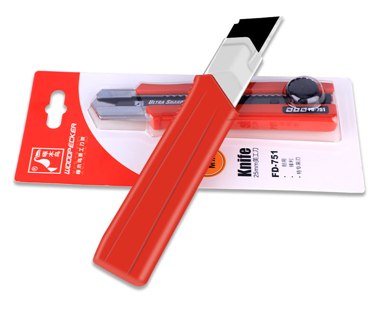 Woodpecker large art knife 25mm widened knife holder FD-751 heavy cutting paper cutting leather wallpaper cutter