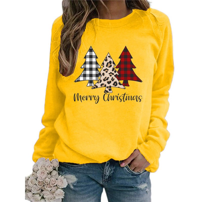Christmas Merry christmas Christmas Tree Print Long Sleeve Sweat Loose Casual AliExpress