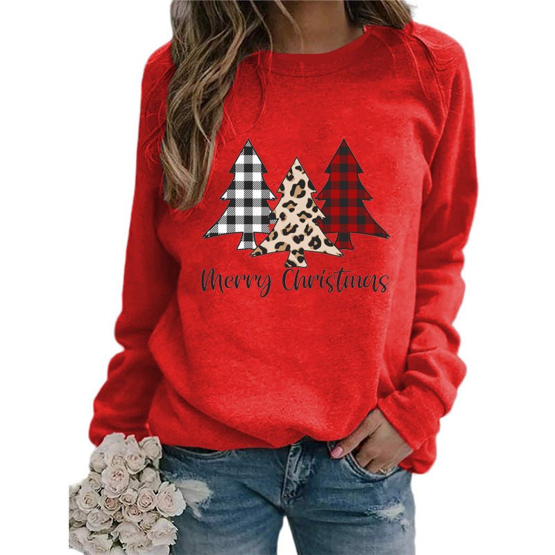 Christmas Merry christmas Christmas Tree Print Long Sleeve Sweat Loose Casual AliExpress