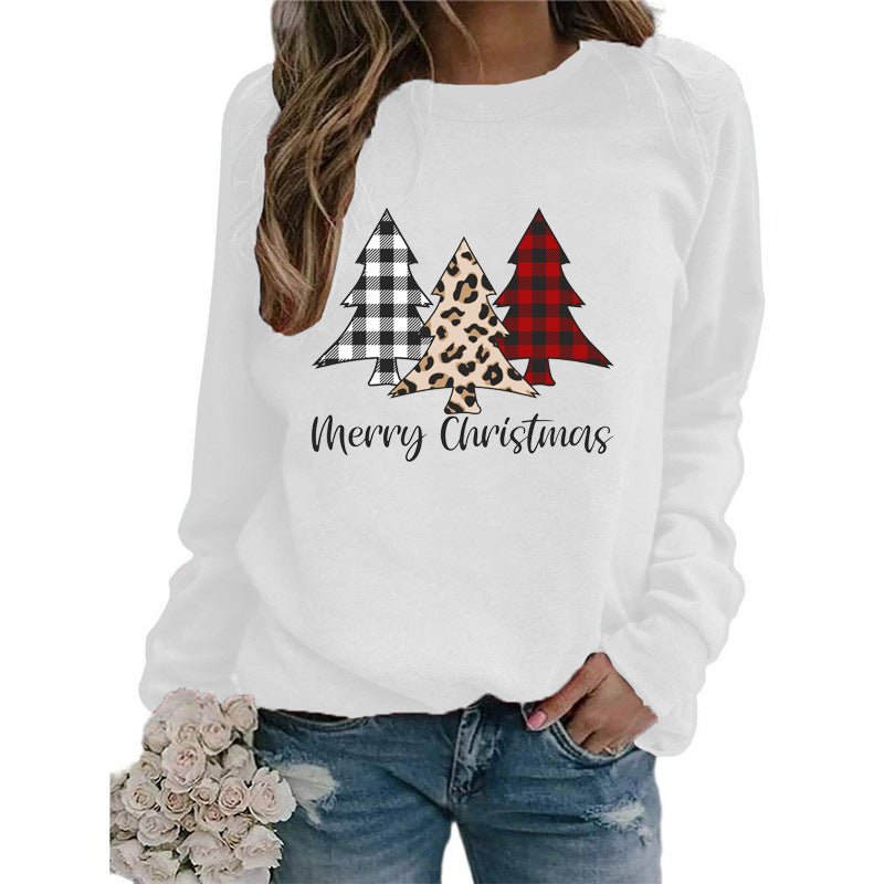 Christmas Merry christmas Christmas Tree Print Long Sleeve Sweat Loose Casual AliExpress