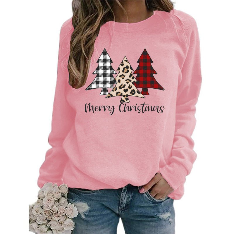 Christmas Merry christmas Christmas Tree Print Long Sleeve Sweat Loose Casual AliExpress