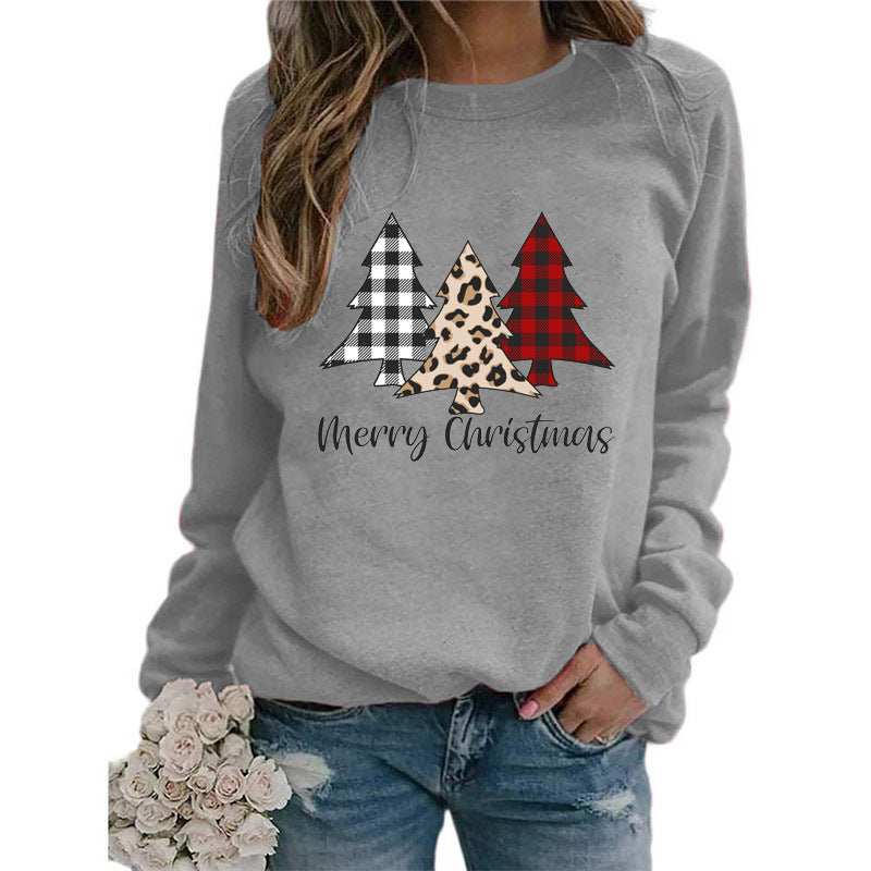 Christmas Merry christmas Christmas Tree Print Long Sleeve Sweat Loose Casual AliExpress