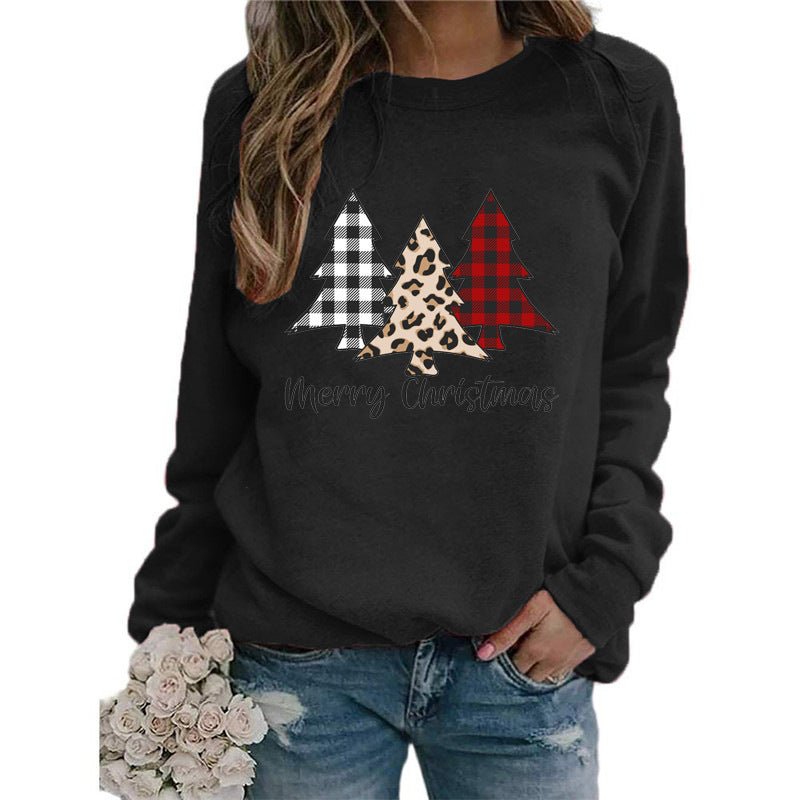Christmas Merry christmas Christmas Tree Print Long Sleeve Sweat Loose Casual AliExpress