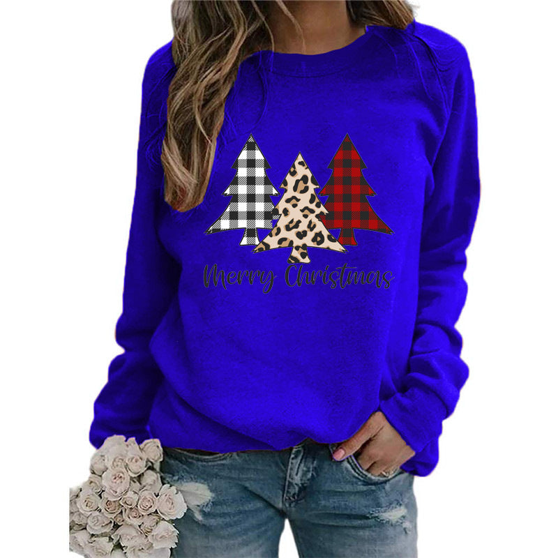 Christmas Merry christmas Christmas Tree Print Long Sleeve Sweat Loose Casual AliExpress