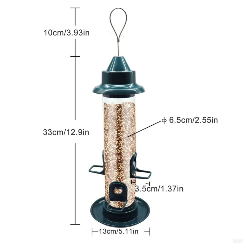 Alimentador de pássaros de metal, suprimentos para animais de estimação, à prova d'água, transparente, dispensador de comida para pássaros, automático, grande capacidade, tigela de alimentação de pássaros, papagaio