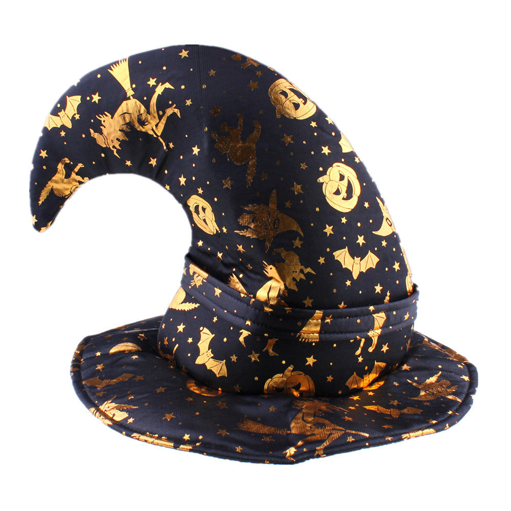 Halloween Prom Party Hat Witch Hat Witch Hat Spare Hat Printed Pumpkin Hat Black Pointed Hat