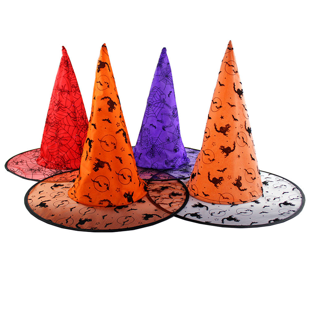 Halloween Prom Party Hat Witch Hat Witch Hat Spare Hat Printed Pumpkin Hat Black Pointed Hat