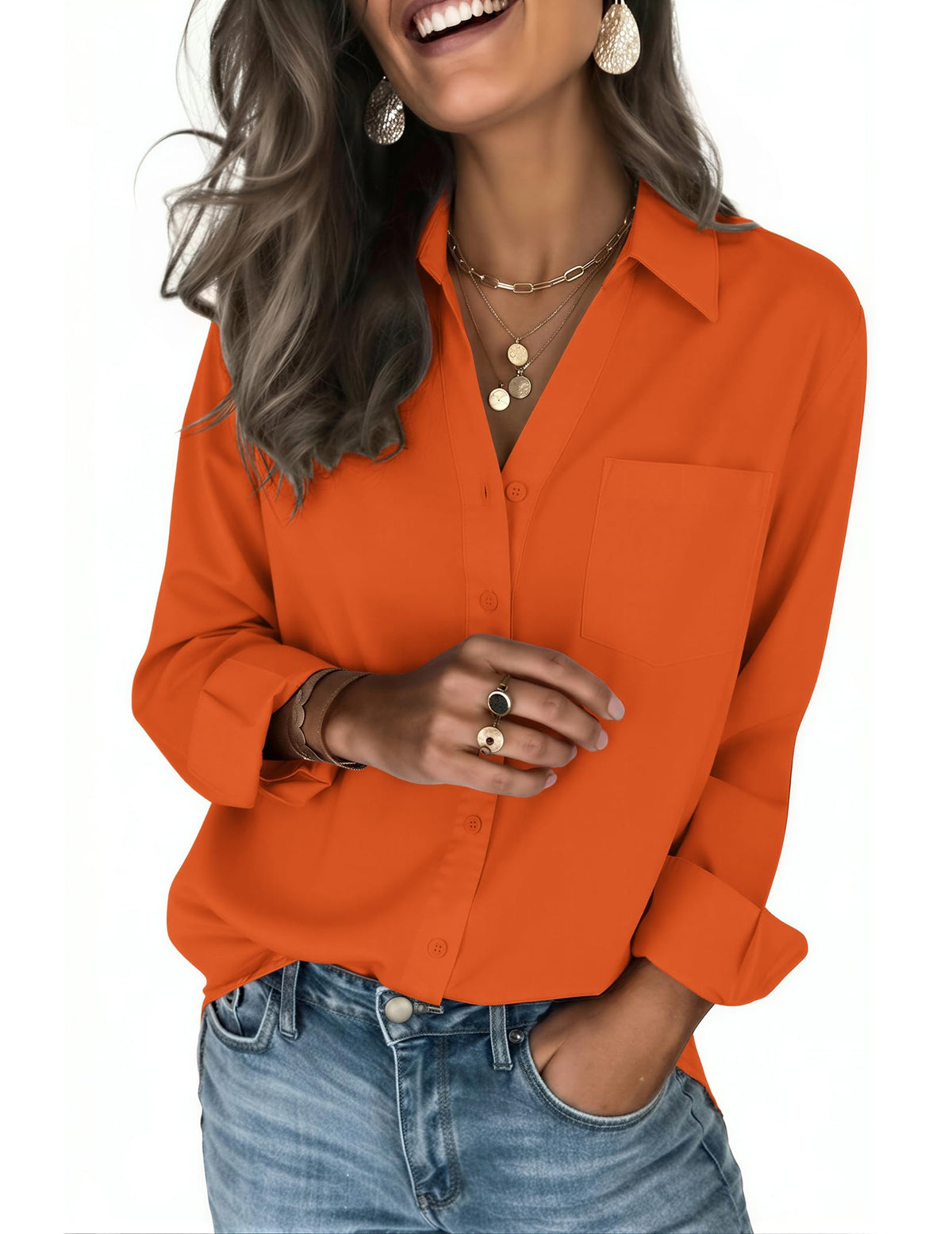 Zeagoo Women's Blouses Long Sleeve Dressy Casual Button-Down Shirts