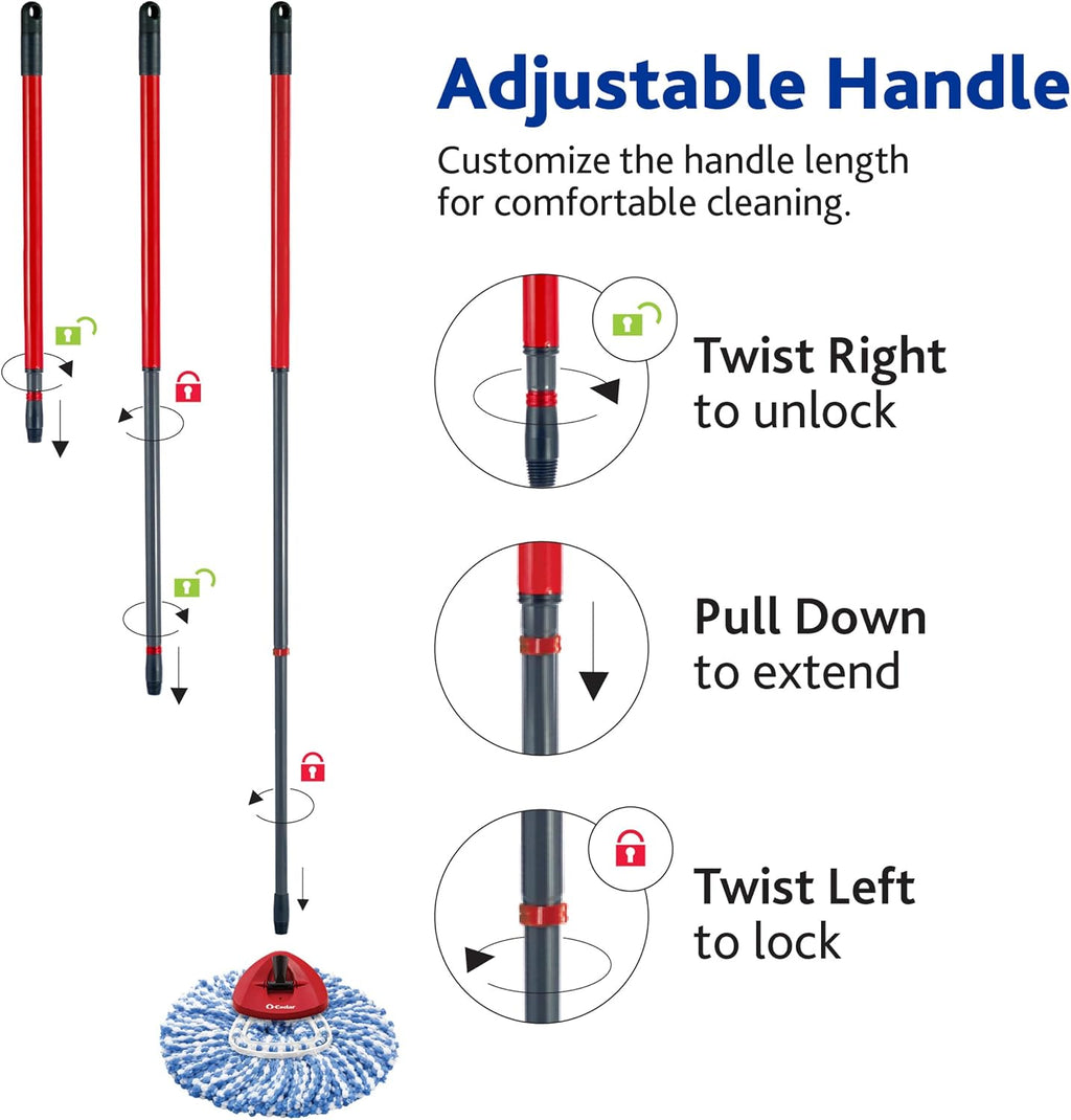 O-Cedar RinseClean Spin Mop & Bucket System | Clean with Clean Water | Removes 99% of Bacteria