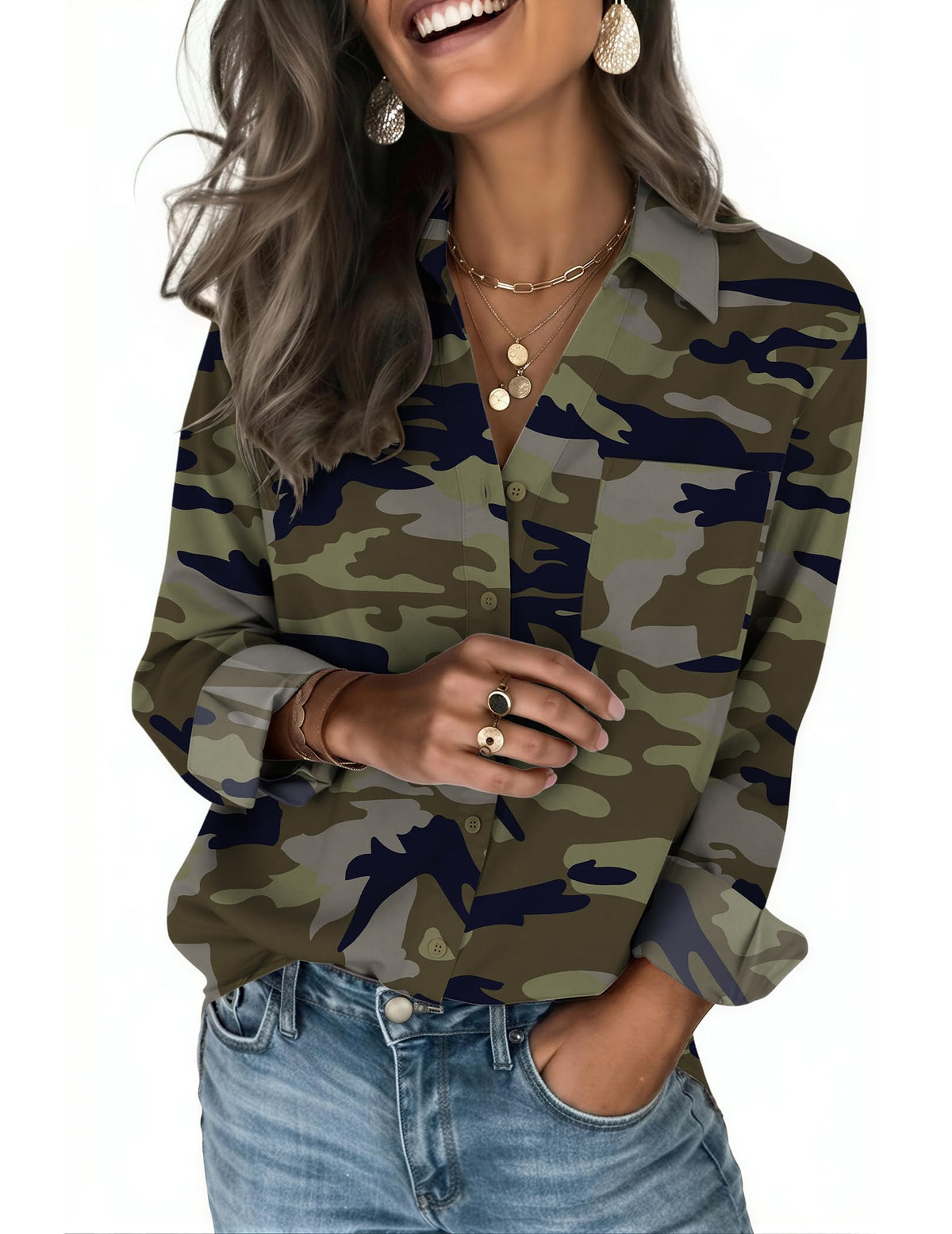 Zeagoo Women's Blouses Long Sleeve Dressy Casual Button-Down Shirts