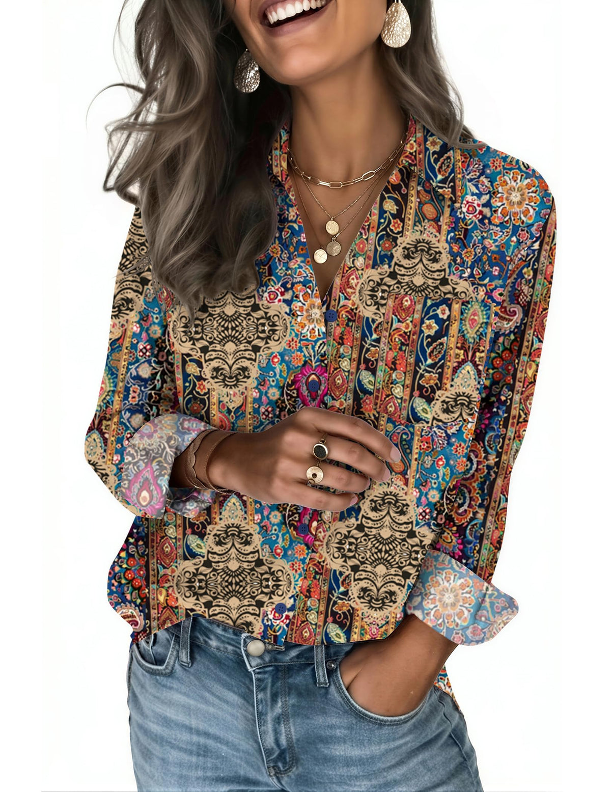 Zeagoo Women's Blouses Long Sleeve Dressy Casual Button-Down Shirts