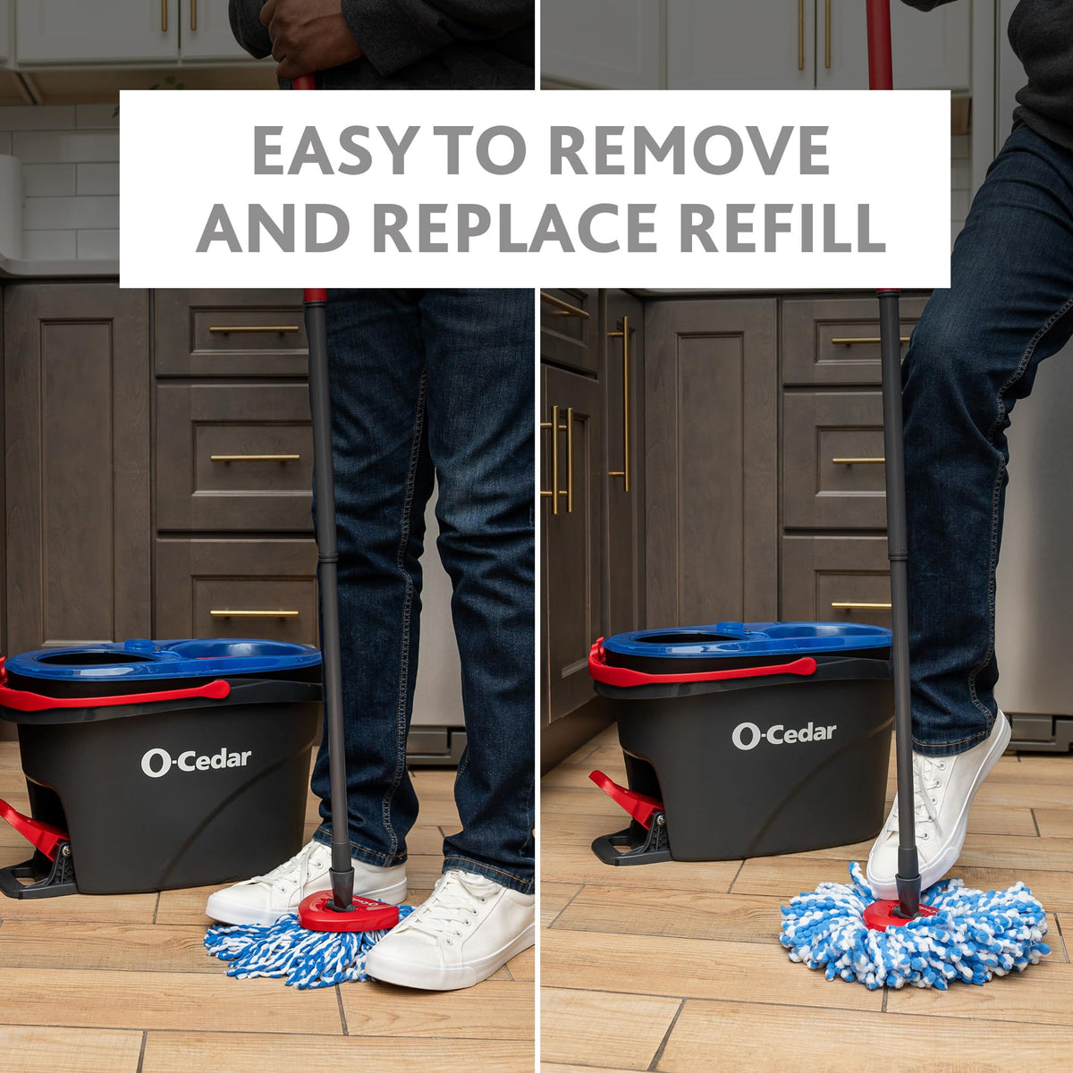 O-Cedar RinseClean Spin Mop & Bucket System | Clean with Clean Water | Removes 99% of Bacteria
