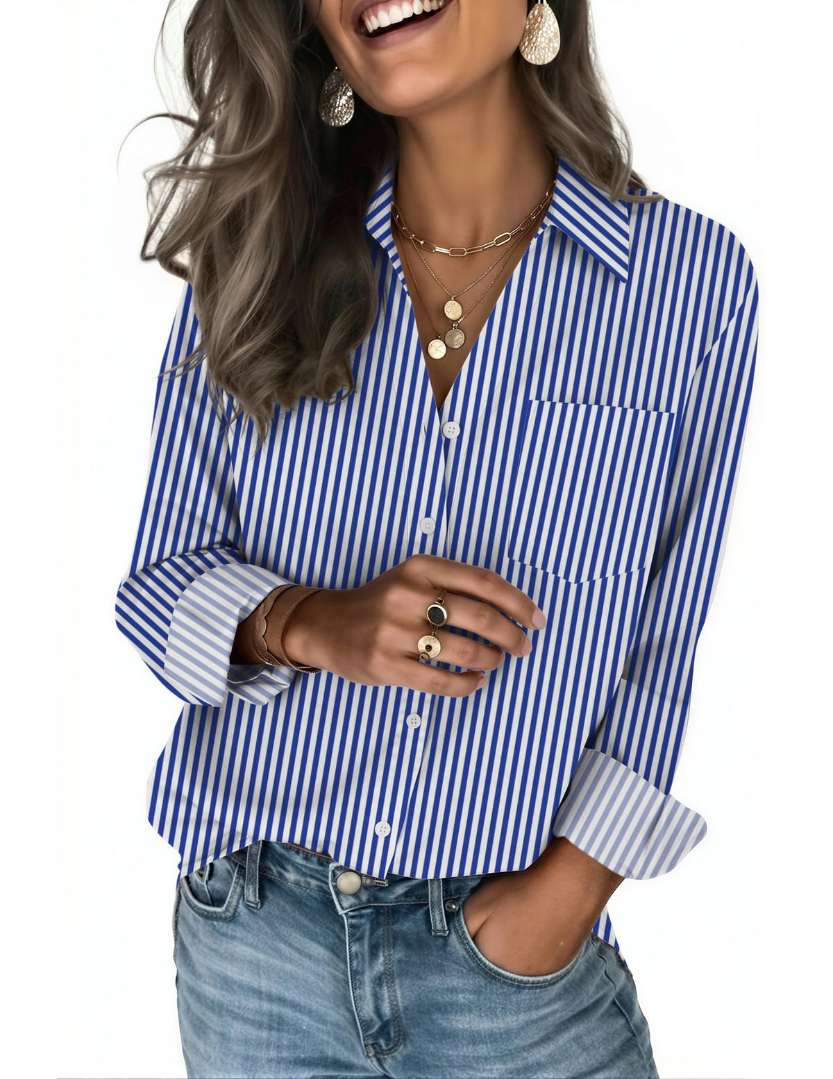 Zeagoo Women's Blouses Long Sleeve Dressy Casual Button-Down Shirts