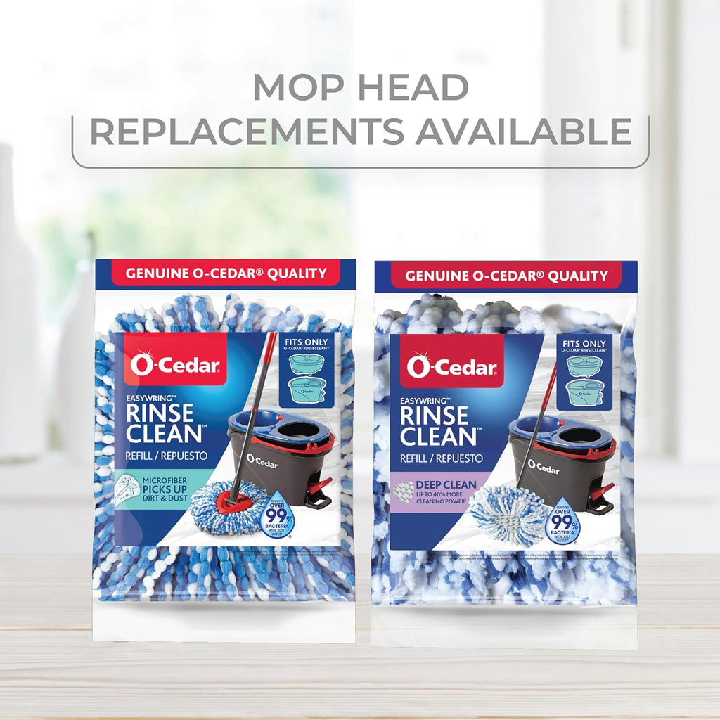 O-Cedar RinseClean Spin Mop & Bucket System | Clean with Clean Water | Removes 99% of Bacteria