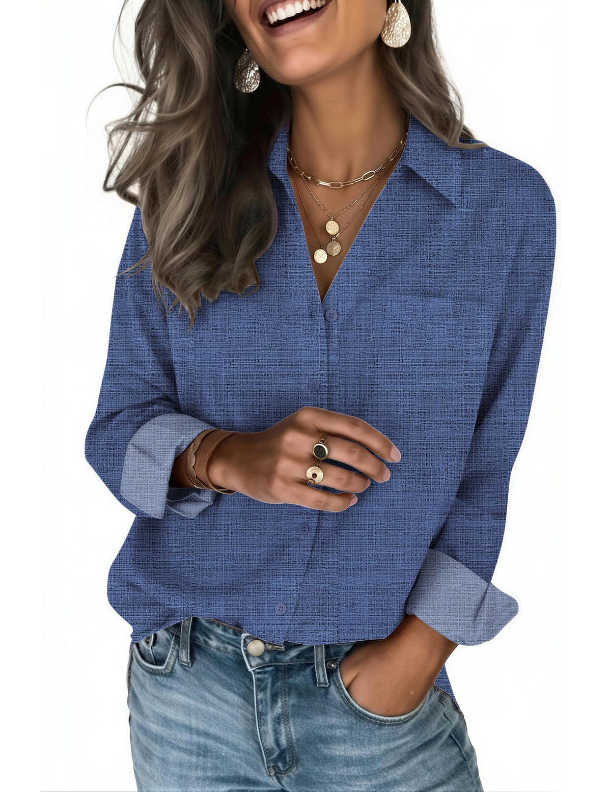Zeagoo Women's Blouses Long Sleeve Dressy Casual Button-Down Shirts