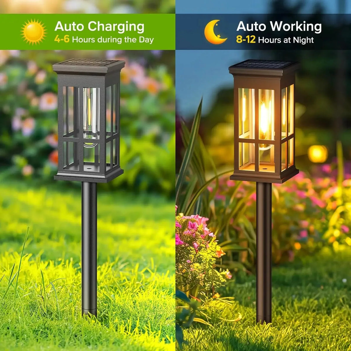Luz Solar para Caminho, Lâmpada Solar Externa à Prova d'Água, Iluminação de Paisagismo para Jardim, Quintal, Pátio, Caminho, Entrada de Veículos, Decoração para Camping