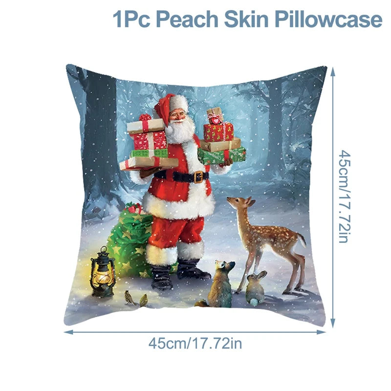 Capa de almofada de natal decorações de natal para casa 2025 feliz natal ornamento fronha natal navidad ano novo 2026 presentes