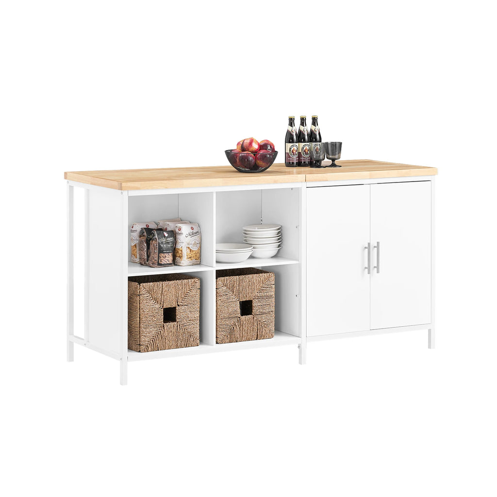 SoBuy KNL09-WN Ilha de cozinha autônoma guarda-roupa Highborad cômoda aparador mesa de bar buffet BHT aproximadamente 170x89x60cm