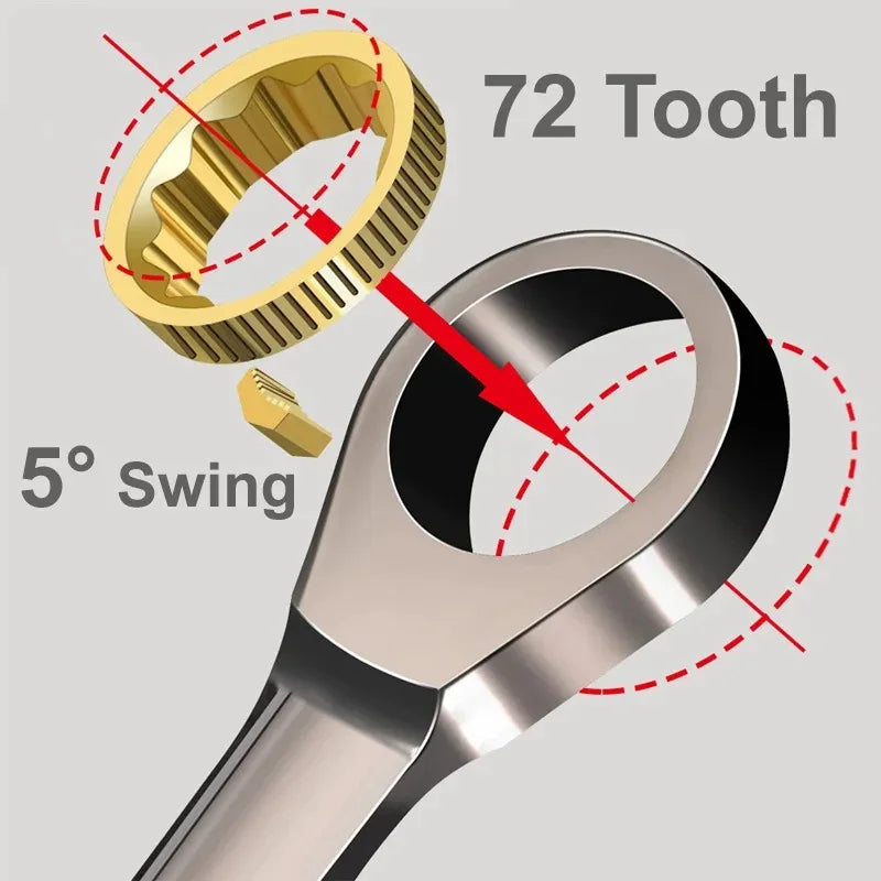 Chave de catraca 6-32mm, chave combinada, chave de dupla utilização, ferramenta de reparo universal para manutenção de carros e motocicletas