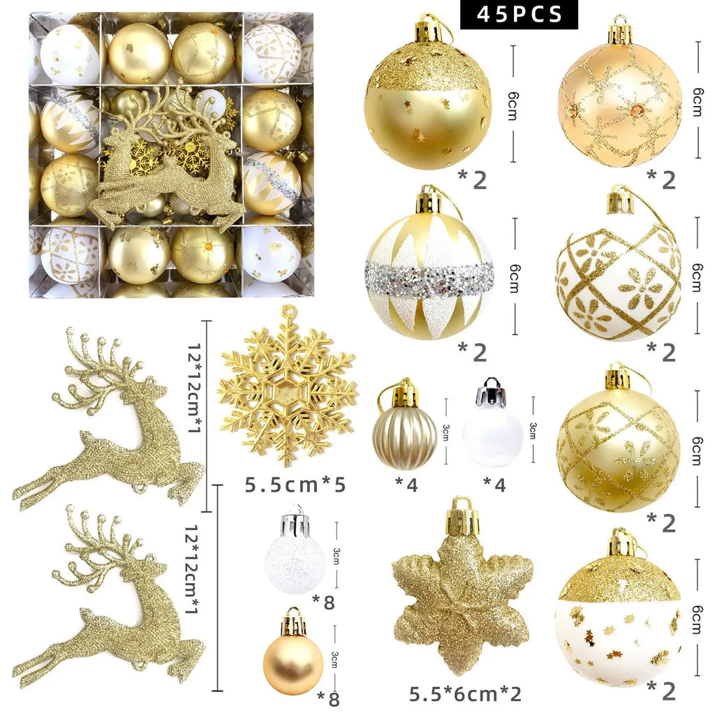 Bolas de natal ornamento conjunto árvore de natal pendurado pingente 2024 decoração de natal para casa presente de ano novo decorações navidad