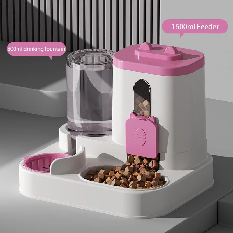 Comedouro de Grande Capacidade para Animais de Estimação com Dispensador Automático de Água Integrado, Tigela para Gatos, Tigela para Cães, Suprimentos para Animais de Estimação