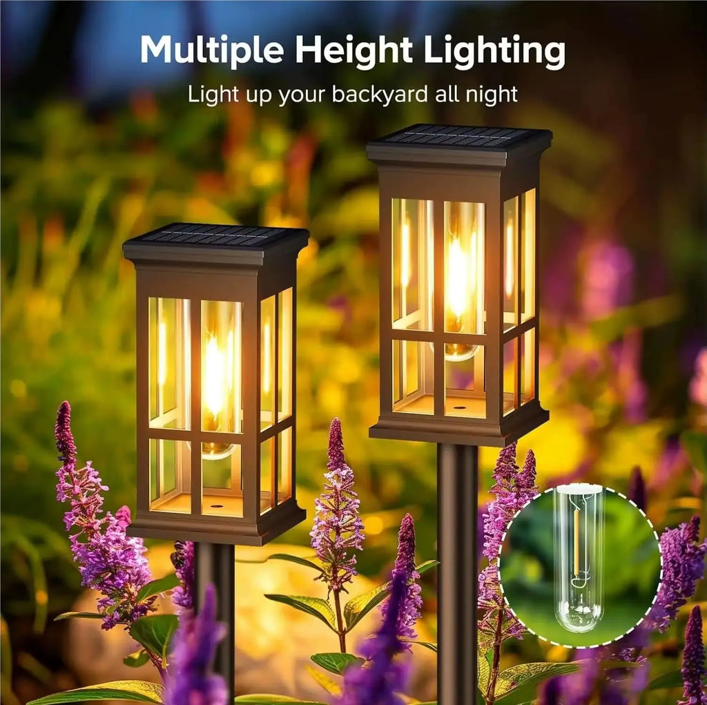 Luz Solar para Caminho, Lâmpada Solar Externa à Prova d'Água, Iluminação de Paisagismo para Jardim, Quintal, Pátio, Caminho, Entrada de Veículos, Decoração para Camping