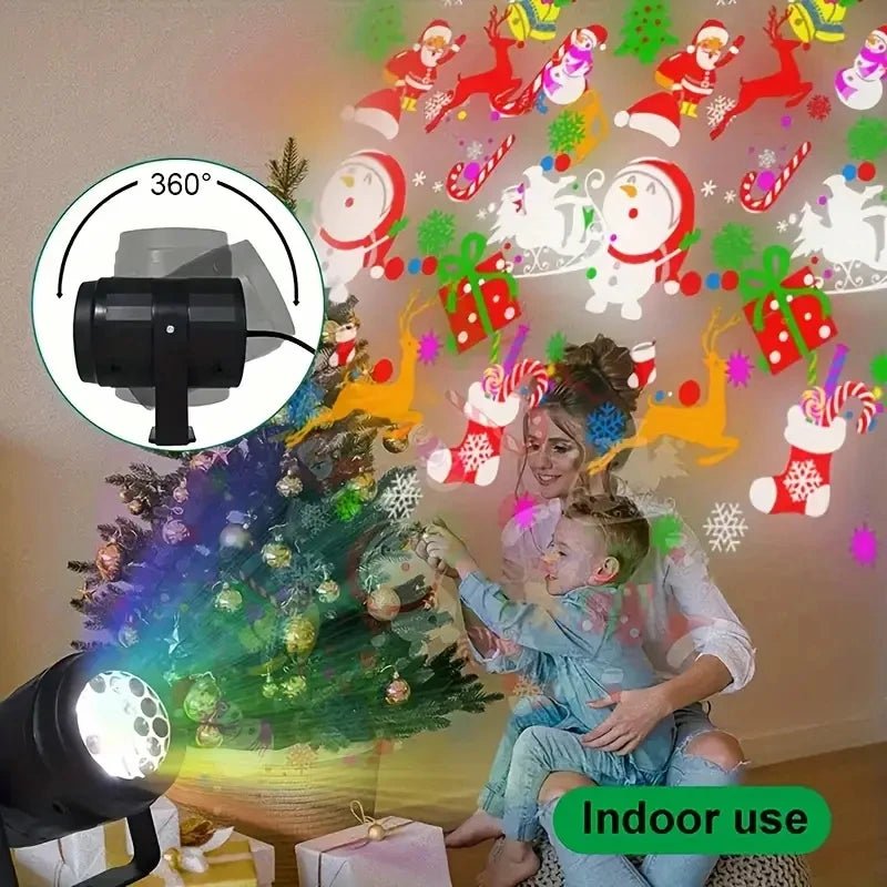 Luz do projetor de natal 16 padrão projeção led palco lâmpada fadas projeção do feriado luzes da noite para casa decoração festa natal