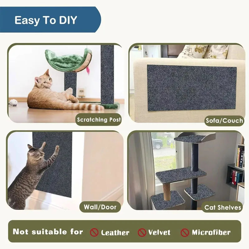 Gato coçar esteira acessórios para gatos tapete de canto parede 40x3m diy auto-adesivo protetor de móveis suprimentos produtos para animais de estimação