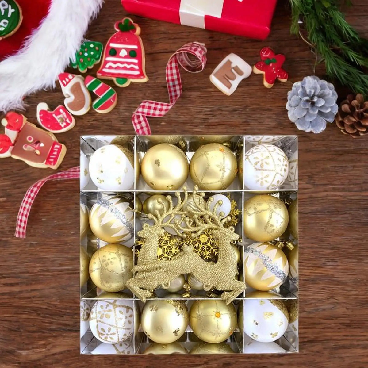 Bolas de natal ornamento conjunto árvore de natal pendurado pingente 2024 decoração de natal para casa presente de ano novo decorações navidad