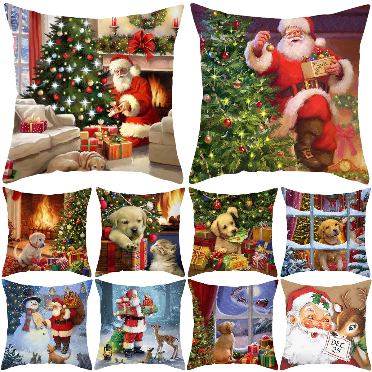 Capa de almofada de natal decorações de natal para casa 2025 feliz natal ornamento fronha natal navidad ano novo 2026 presentes