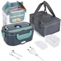2 em 1 carro casa 12v 24v 110v 220v lancheira elétrica portátil piquenique escola alimentos aquecimento recipiente mais quente conjunto de aço inoxidável