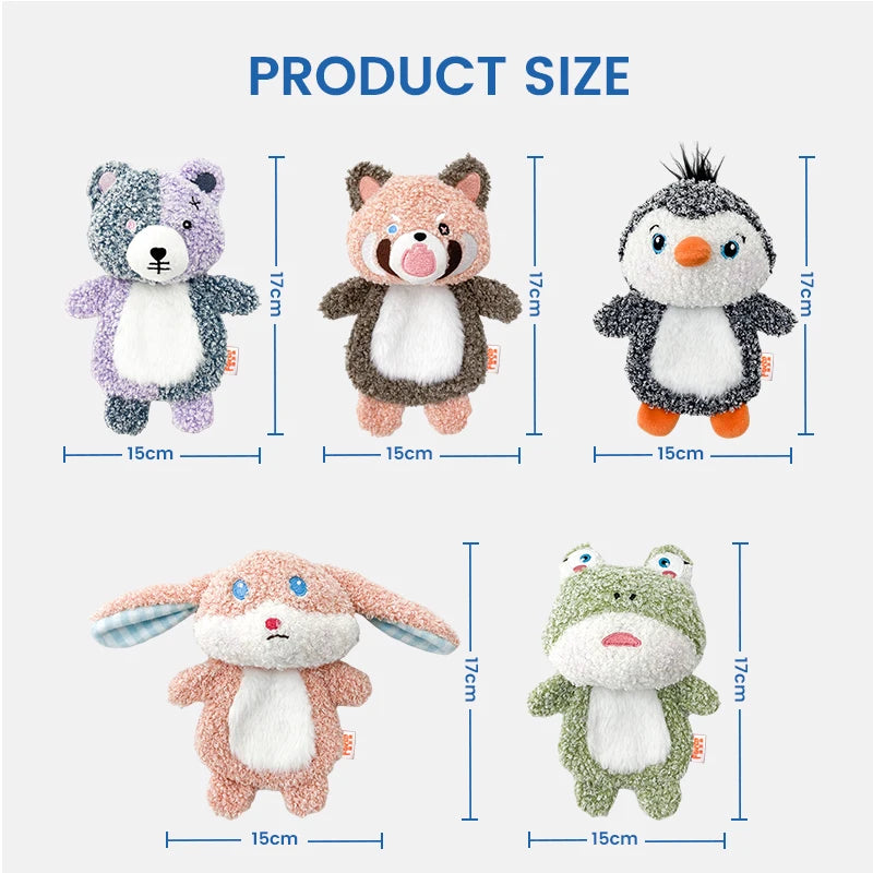 Bonito pequeno animal cão brinquedos de pelúcia chocalho de corpo inteiro com squeaker embutido brinquedo interativo para brincar de animais de estimação para reduzir a solidão