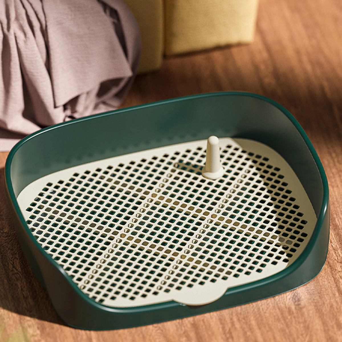 Cão de estimação toalete para gato portátil interior ao ar livre com proteção parede treinamento almofada titular lavatório bacia caixa maca treinador corne