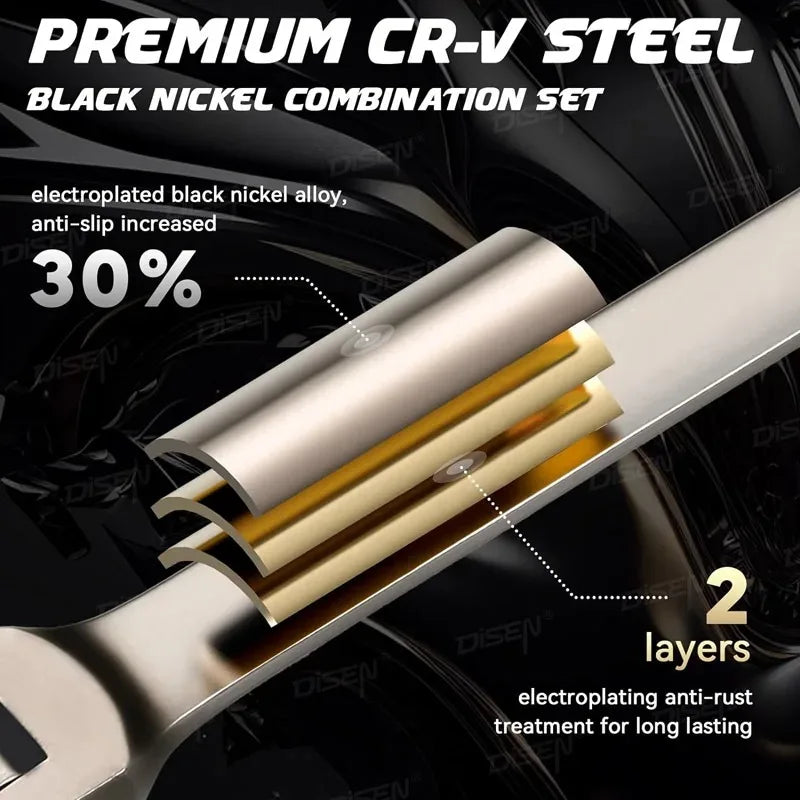 Chave de catraca 6-32mm, chave combinada, chave de dupla utilização, ferramenta de reparo universal para manutenção de carros e motocicletas