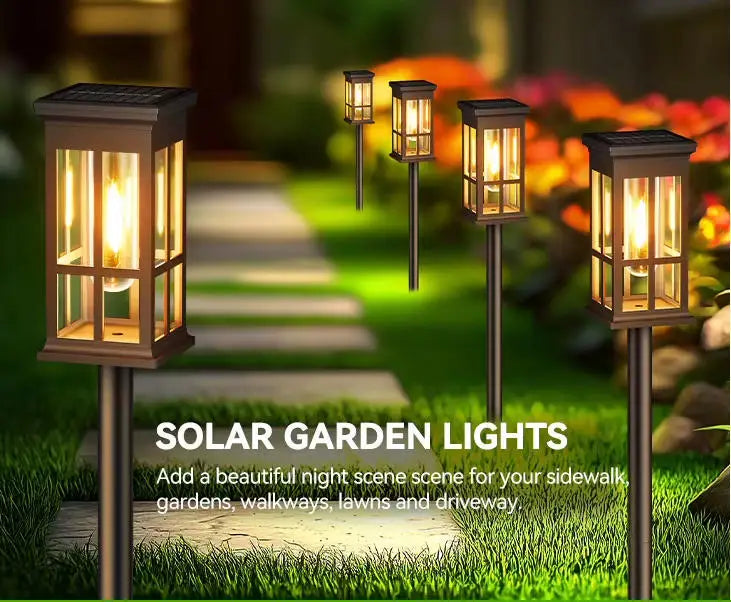 Luz Solar para Caminho, Lâmpada Solar Externa à Prova d'Água, Iluminação de Paisagismo para Jardim, Quintal, Pátio, Caminho, Entrada de Veículos, Decoração para Camping