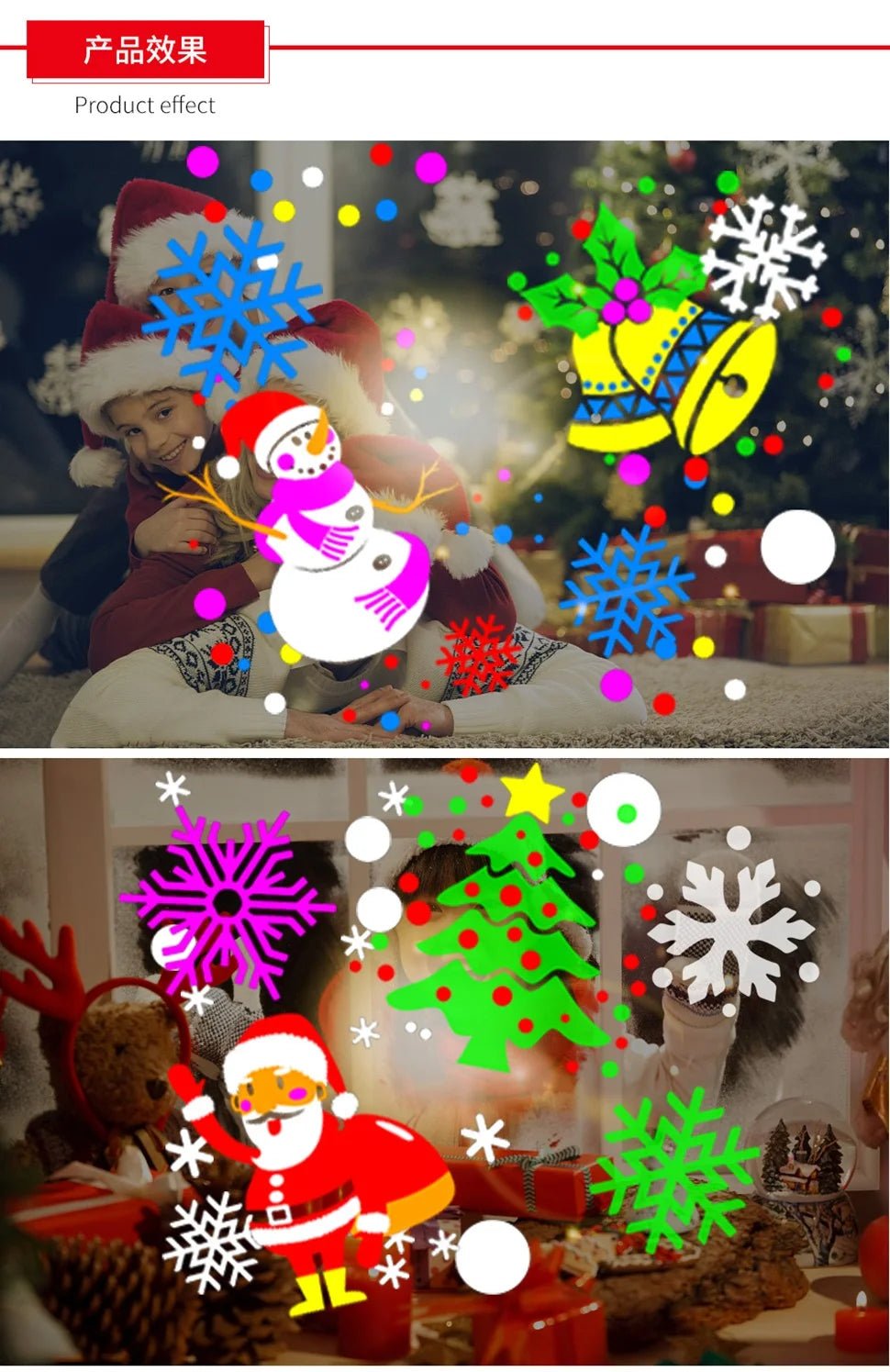 Luz do projetor de natal ao ar livre/interno, projetor de luz do floco de neve do diodo emissor de luz adequado para a decoração de natal do jardim do quintal