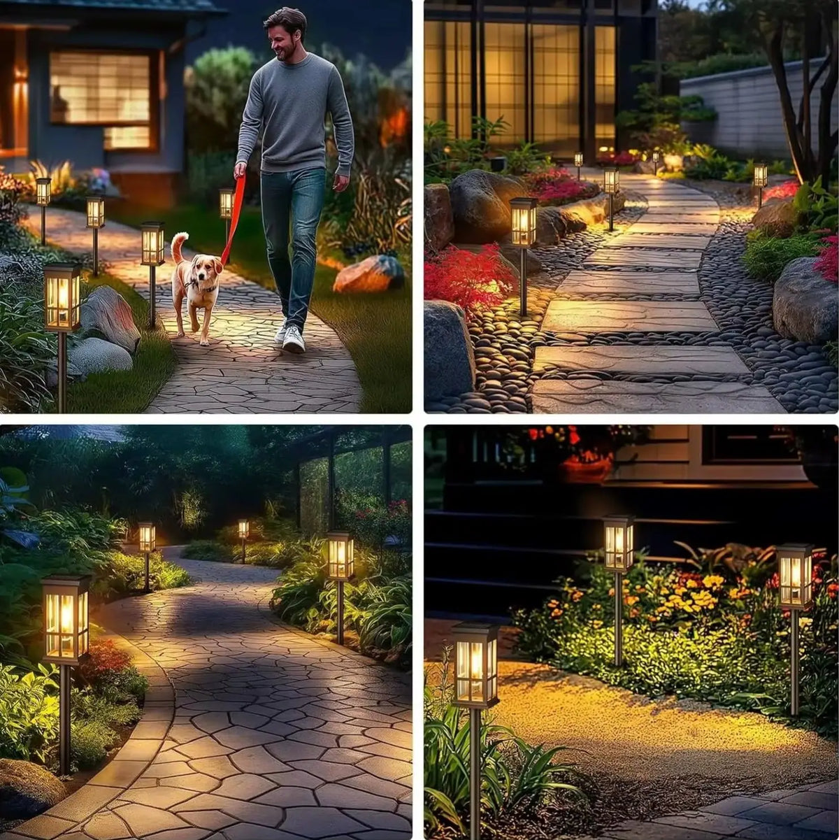 Luz Solar para Caminho, Lâmpada Solar Externa à Prova d'Água, Iluminação de Paisagismo para Jardim, Quintal, Pátio, Caminho, Entrada de Veículos, Decoração para Camping