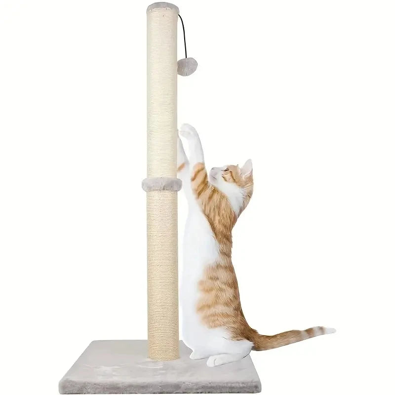Pós para arranhar gatos, arranhador de garra com corda de sisal e coberto com pelúcia macia e lisa, arranhões verticais, design moderno e estável
