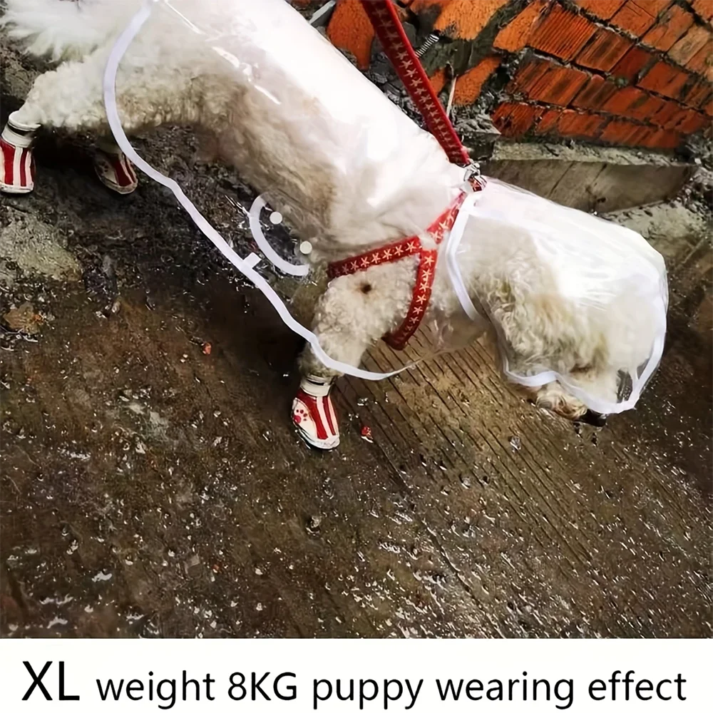 Capa de Chuva Transparente e Impermeável para Cães Pequenos e Médios, Ideal para Passeios em Dias Chuvosos com Cães como Teddy e Bichon Frise