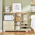 SoBuy FSB81 Buffet Buffet com 2 portas de vidro Armário de cozinha Armário de corredor Armário lateral Armário de micro-ondas