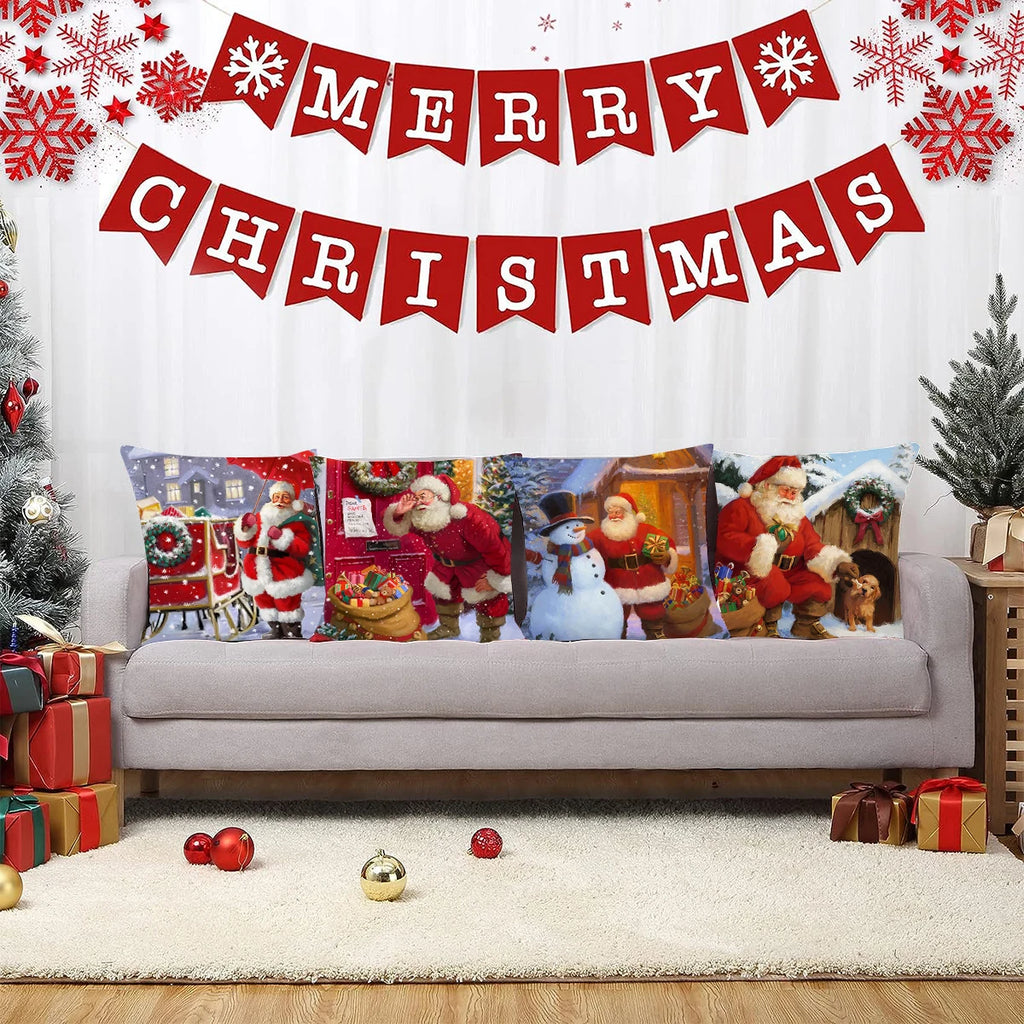 Capa de almofada de natal decorações de natal para casa 2025 feliz natal ornamento fronha natal navidad ano novo 2026 presentes