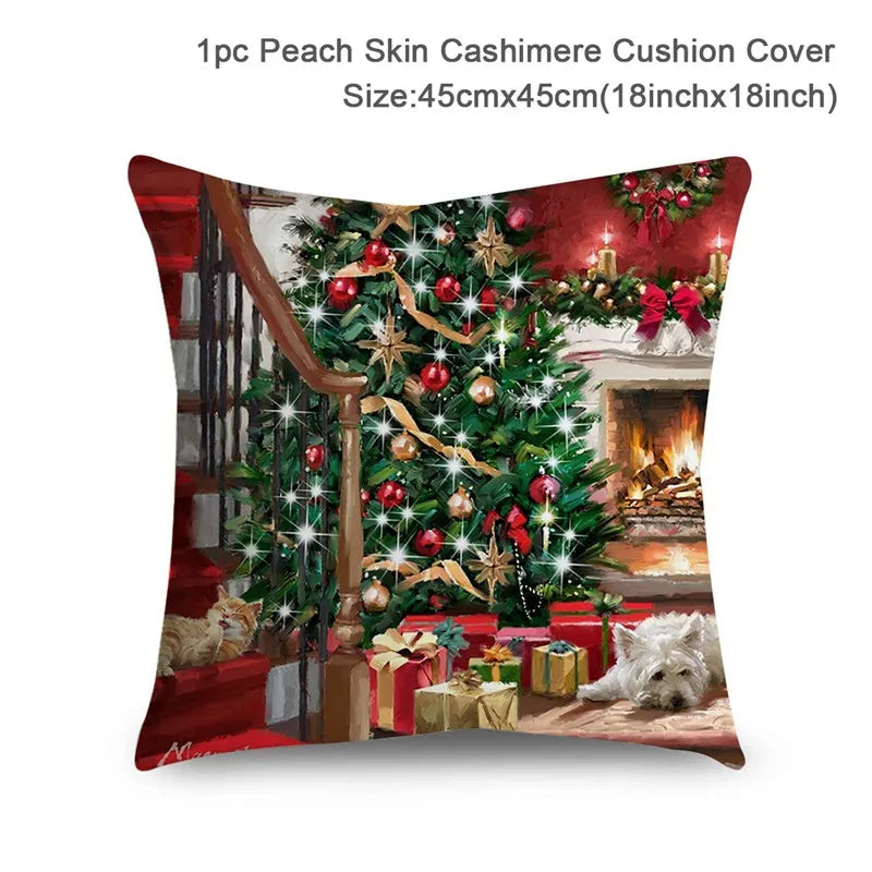 Capa de almofada de natal decorações de natal para casa 2025 feliz natal ornamento fronha natal navidad ano novo 2026 presentes