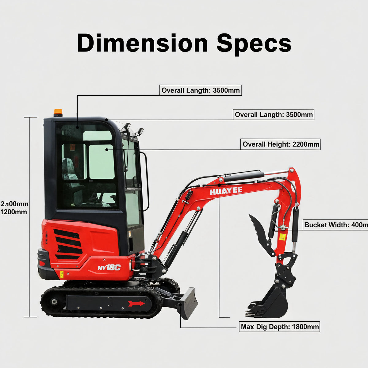 Mini Escavadeira de Nível Profissional — Equipada com Cabine Deluxe e Motor Diesel Kubota. Envio dos EUA. Personalizável.