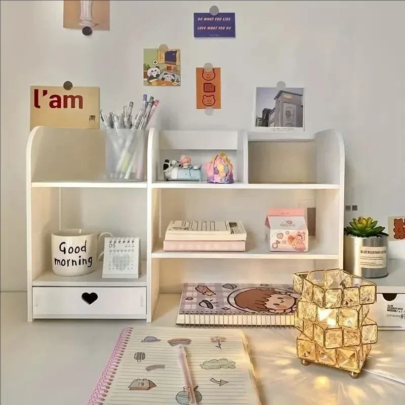 Organizador de papelaria de dupla camada, acessórios de mesa de escritório, organizador de armazenamento, material escolar, prateleira de armazenamento