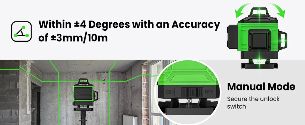 Nível Laser 4D 16 Linhas 4 x 360 °   Ferramenta de nivelamento de função de autonivelamento de nível a laser com tripé ajustável de altura de 1 m