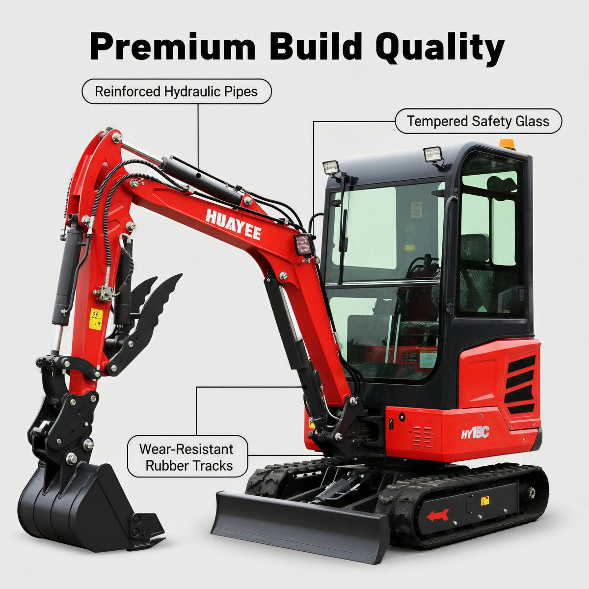 Mini Escavadeira de Nível Profissional — Equipada com Cabine Deluxe e Motor Diesel Kubota. Envio dos EUA. Personalizável.