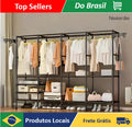 Roupeiro Guarda Roupa Portatil Cabideiro Arara Para Roupas Sapateira Organizador Multiuso Armário 4 Divisórias - Neverdie Store