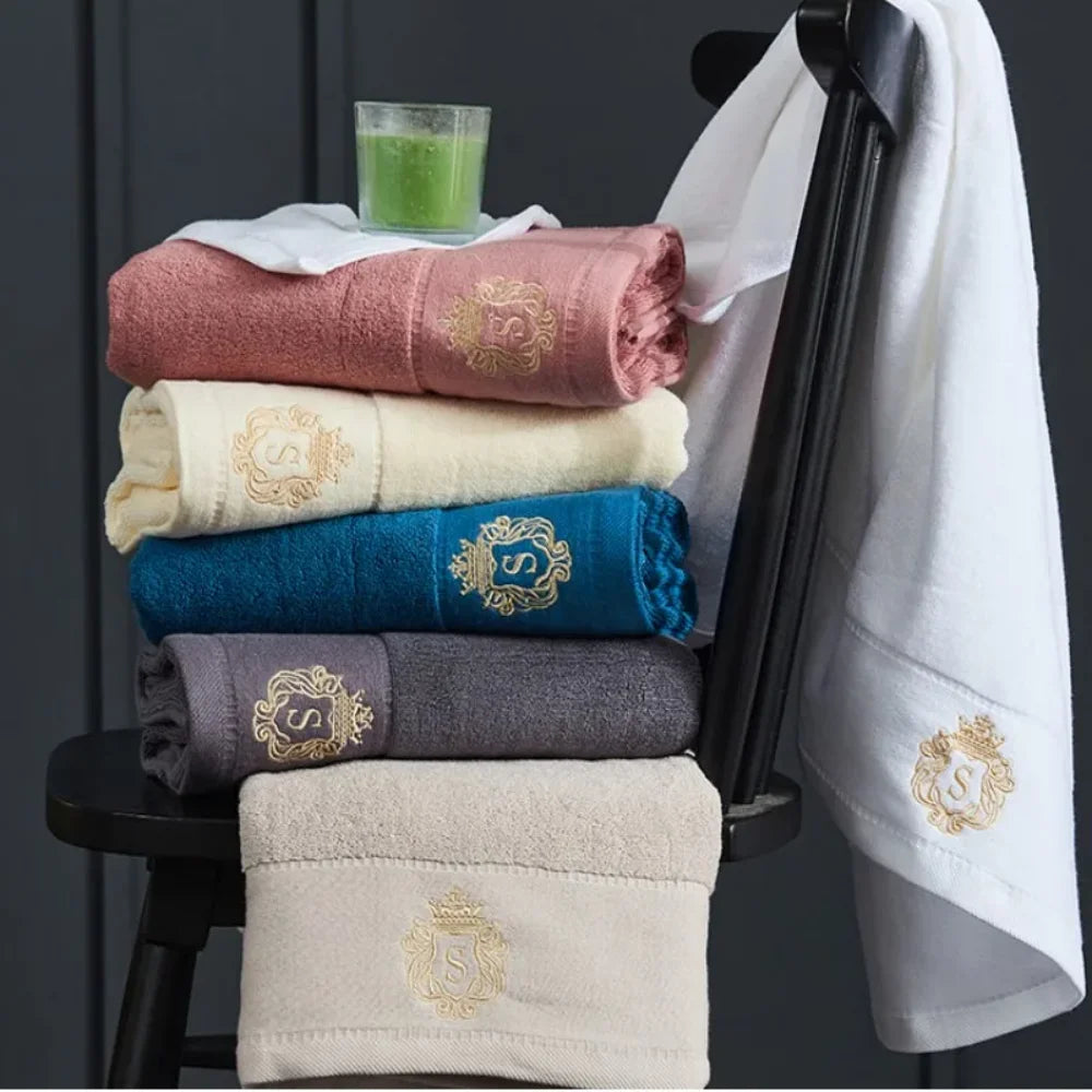 Toalhas de Banho de Algodão para o Banheiro - Dois Tamanhos, Adequadas para Uso no Rosto e Corpo. Altamente Absorvente. Toalhas de Banho Esportivas Absorventes.
